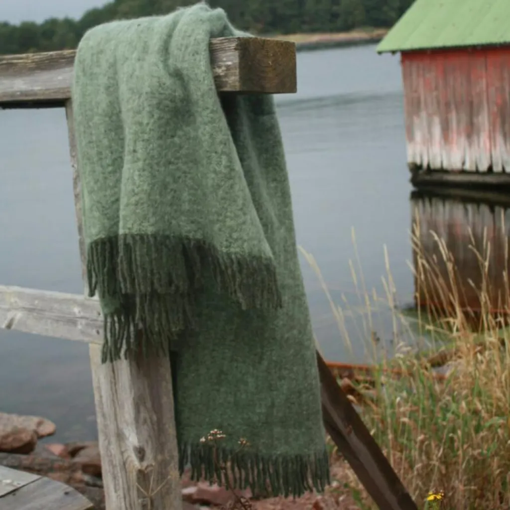 Stackelbergs Plädar & Filtar-Mohair Pläd 130x170 cm, Vit/Slate