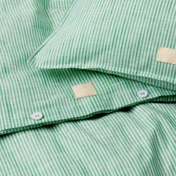 Monochrome Lines Påslakanset 140x200 + 50x70 cm, Grön