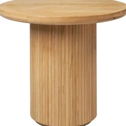 GUBI Sidobord & Avlastningsbord-Moon Loungebord Runt Ø60 x H55 cm, Massiv Såpad Ek