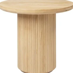 GUBI Sidobord & Avlastningsbord-Moon Loungebord Runt Ø60 x H55 cm, Massiv Såpad Ek