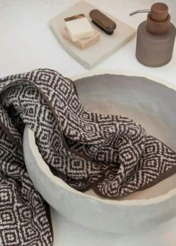 Mette Ditmer Handdukar & Badlakan-Morocco Handduk 35x60 cm 2-pack, Svart / Grå