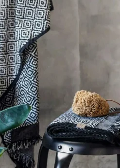 Mette Ditmer Handdukar & Badlakan-Morocco Handduk 35x60 cm 2-pack, Svart / Grå