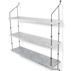 OX Denmarq Vägghyllor-Morse Hylla, Svart, Vit Marmor