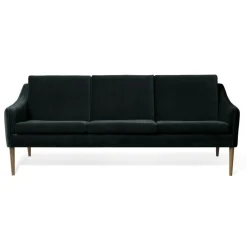 Warm Nordic 3-Sitssoffor-Mr. Olsen 3-Sitssoffa, Mörk Turkos / Valnötsoljad Ek