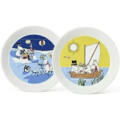 Moomin Arabia Mattallrikar-Mumin Tallrik 2-pack, Segling & Vinterbrasa