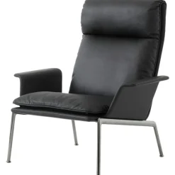 Muno LN17 Loungefåtölj Hög Rygg Med Armstöd, Warm Black / Hallingdal 0126