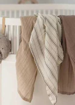 Muslin Babyfilt 3-pack, Blue Olive