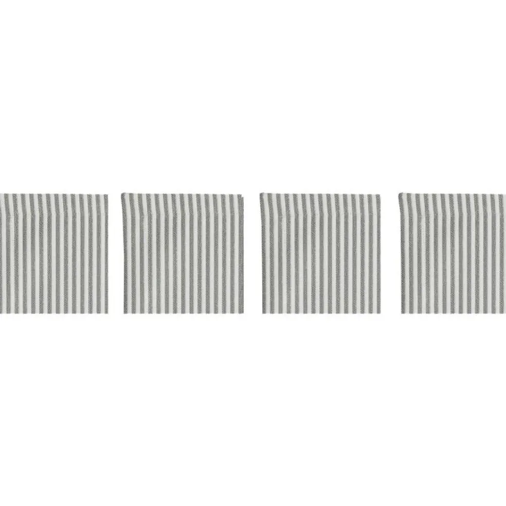 Narrow Stripe Glasunderlägg 10x10 cm 4-pack, Vit