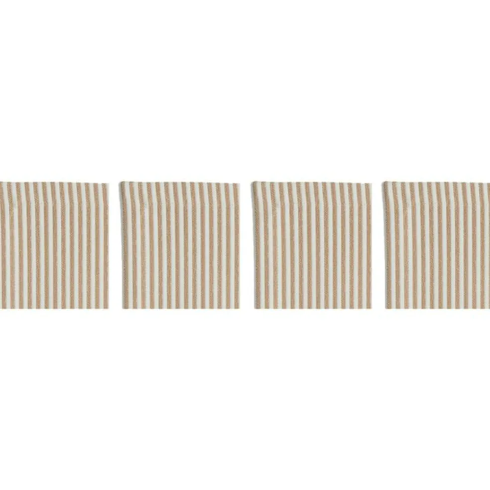 Narrow Stripe Glasunderlägg 10x10 cm 4-pack, Vit