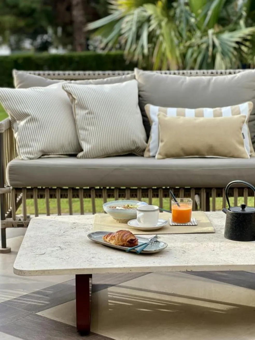 Narrow Stripe Glasunderlägg 10x10 cm 4-pack, Vit