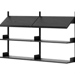 New Works Vägghyllor|Modulära Hyllsystem-Kontorshylla 900 mm, Ek / Svart