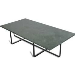 Ninety Soffbord 120x60x30 cm, Svart Underrede, Grön Marmor