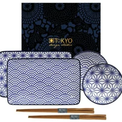 Nippon Blue Sushi Set 6 Delar, Wave/Star