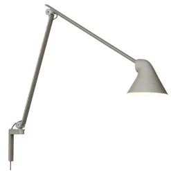 NJP Vägglampa Lång Arm, Ljusgrå