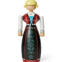 Kay Bojesen Dekorativa Accessoarer-Norsk Bunad-Kvinna Träfigur, Svart/ / Vit