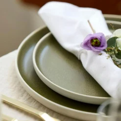 Studio Round Assietter-North Tallrik 21 cm, Matte White/Matte Moss