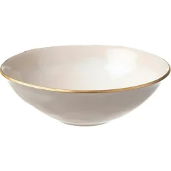 Heirol Serveringsskålar-Nosse Ceramics Edge Skål Ivory Gold, 25 cm