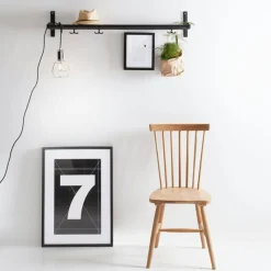 Nostalgi Hatthylla / Skohylla 100 cm, Svart / Björk