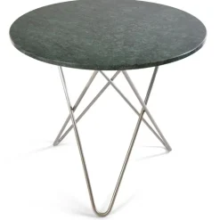 O Dining Table Matbord Ø100 cm, Stål/Svart marmor