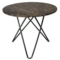 OX Denmarq Matbord Och Barbord-O Matbord Ø80 cm, Svart Underrede, Vit Marmor