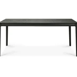 Oak Bok Matbord Utdragbar Svart, 180-280x100 cm