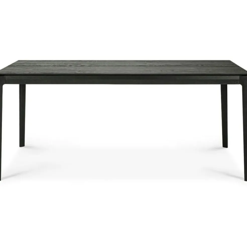 Oak Bok Matbord Utdragbar Svart, 180-280x100 cm