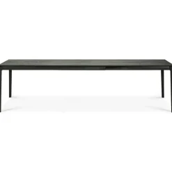 Oak Bok Matbord Utdragbar Svart, 180-280x100 cm