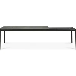 Oak Bok Matbord Utdragbar Svart, 180-280x100 cm