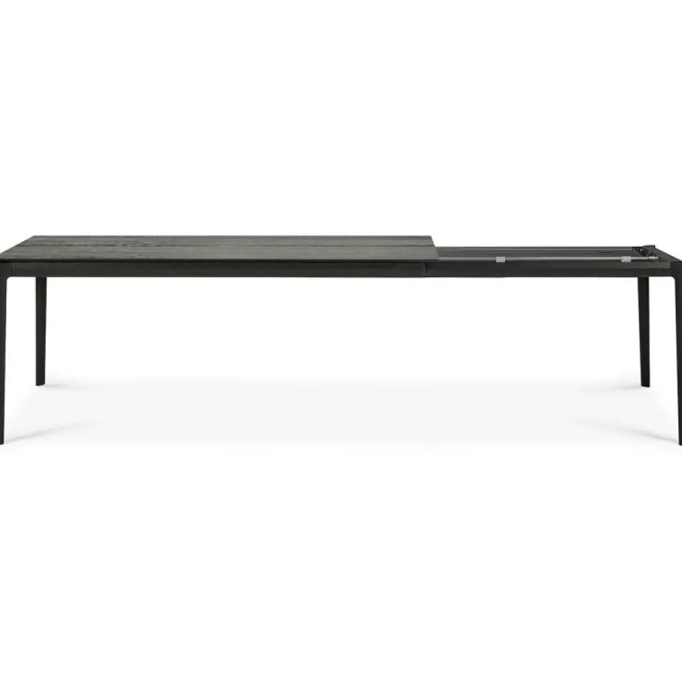 Oak Bok Matbord Utdragbar Svart, 180-280x100 cm