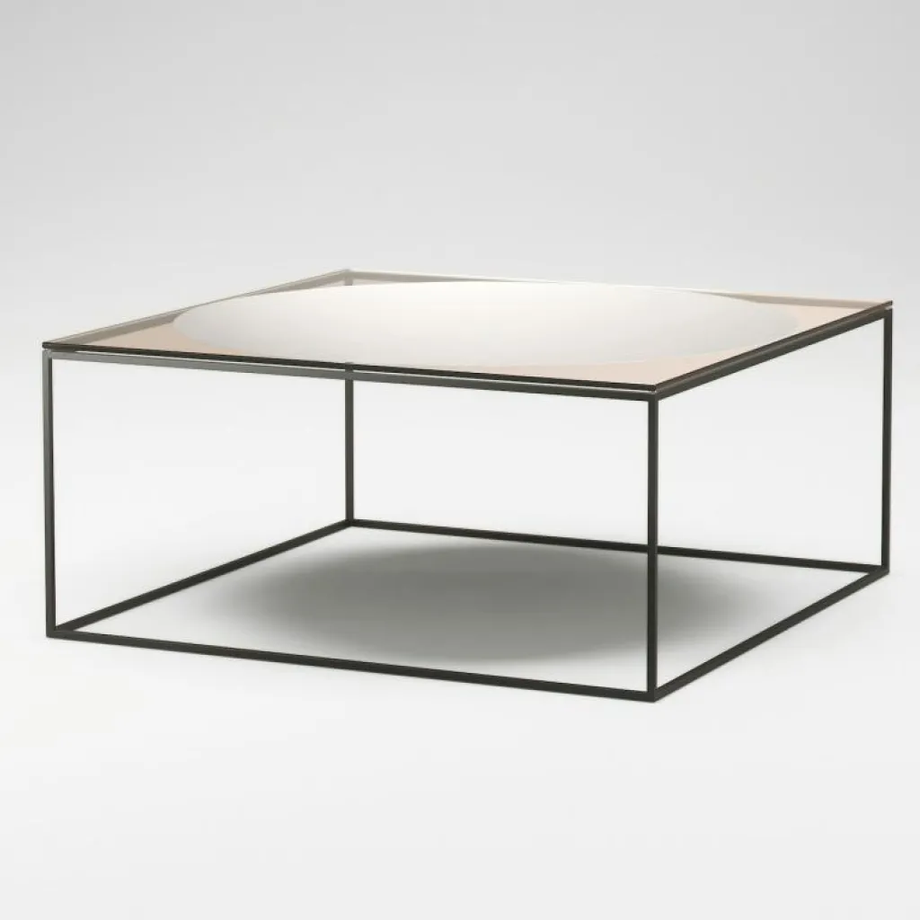 Decotique Soffbord-Observe Soffbord 89x89 cm, Rökfärgat Glas / Spegelglas