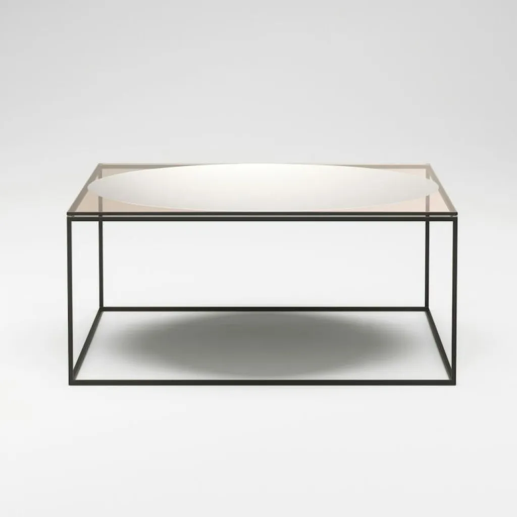 Decotique Soffbord-Observe Soffbord 89x89 cm, Rökfärgat Glas / Spegelglas