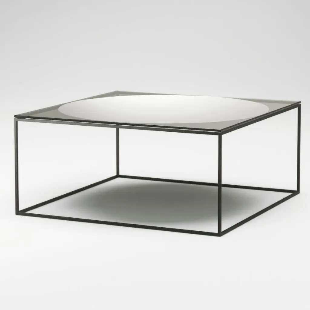 Decotique Soffbord-Observe Soffbord 89x89 cm, Rökfärgat Glas / Spegelglas