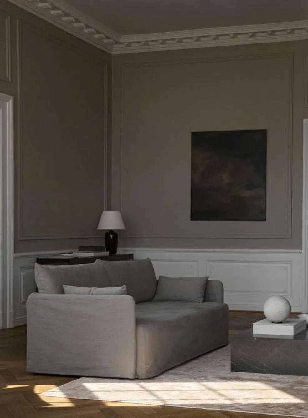 Offset Soffa 3-Sits Avtagbar Klädsel, Logan Flint