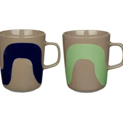 Oiva/Seireeni Kaffekoppar 25 cl 2-pack, Mörkblå/Terra / Mint