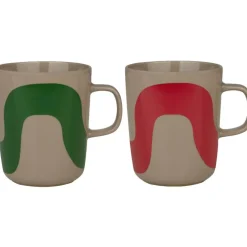 Oiva/Seireeni Kaffekoppar 25 cl 2-pack, Mörkblå/Terra / Mint