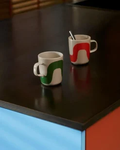 Oiva/Seireeni Kaffekoppar 25 cl 2-pack, Mörkblå/Terra / Mint