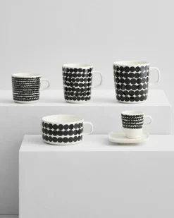 Marimekko Tekoppar|Kaffekoppar-Oiva/Siirtolapuutarha Mugg 25 cl, Mörkblå / Vit