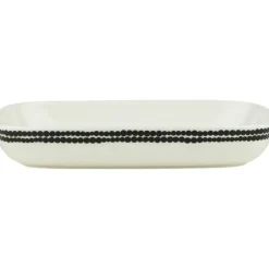 Oiva/Siirtolapuutarha Serveringsfat 18x25 cm, Vit / Svart