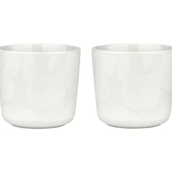 Oiva/Unikko Koppar Utan Handtag 20 cl 2-pack, Vit