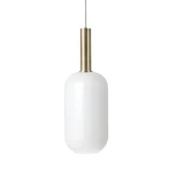 Opal Tall Pendel Hög, Vit/Mässing