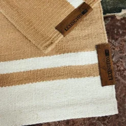 Lexington Bomulls- & Trasmattor-Organic Striped Cotton Matta 80x220 cm, Beige