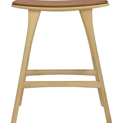 Ethnicraft Barstolar & Barpallar-Osso Barstol, Teak / Brunt Läder