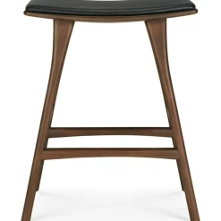 Ethnicraft Barstolar & Barpallar-Osso Barstol, Teak / Brunt Läder