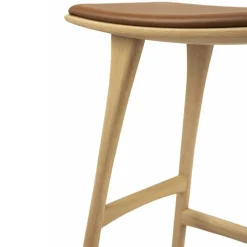 Ethnicraft Barstolar & Barpallar-Osso Barstol, Teak / Brunt Läder