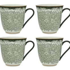 Ostindia Floris Mugg 30 cl 4-pack, Grön