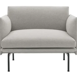 Outline Fåtölj, Svart Aluminium / Refine Leather Cognac