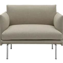 Outline Fåtölj, Svart Aluminium / Refine Leather Cognac