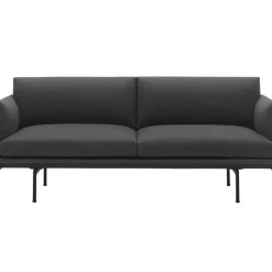 Outline Soffa 2-Sits, Svart Aluminium / Remix 163