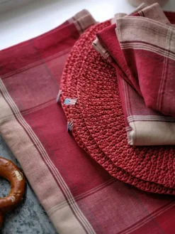 Oval Paper Straw Bordstablett 35x45 cm, Röd