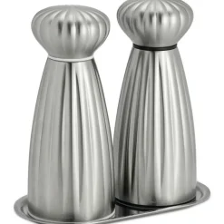 Robert Welch Kryddkvarnar-Palm Satin Salt- Och Pepparkvarnsset Med Bricka